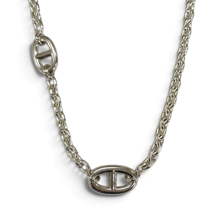 Hermès Chaîne d'Ancre Farandole Sterling Silver Long Necklace – front view