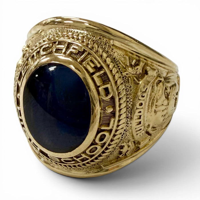 Jostens 10K Yellow Gold Topaz Ring – front view