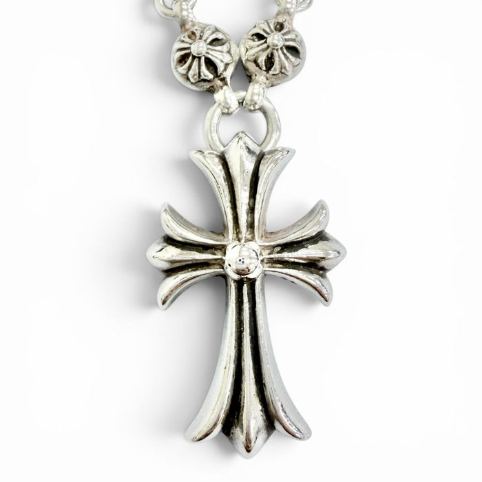 Chrome Hearts Crossball Sterling Silver Necklace – front view