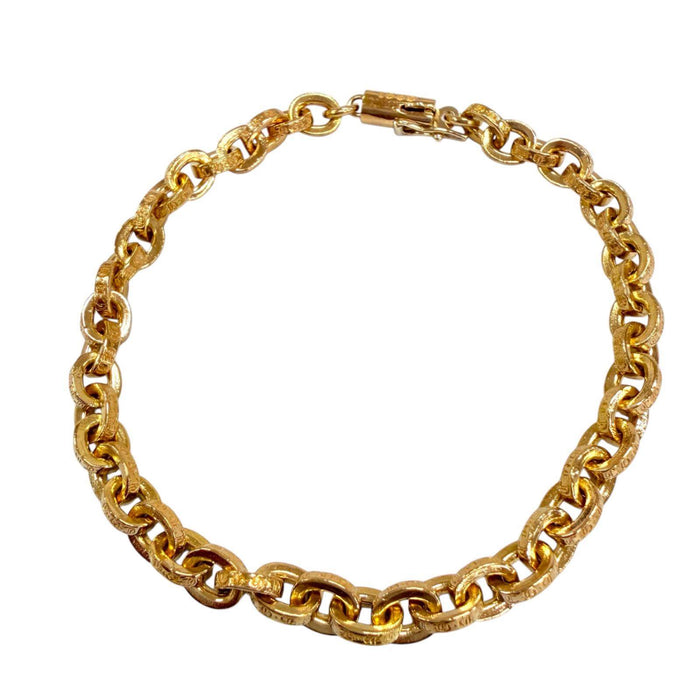 Chrome Hearts Paper Chain 22K Yellow Gold Bracelet – front view