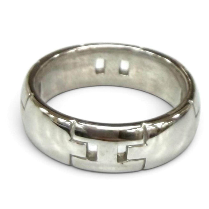 Hermès Hercules 18K White Gold Ring – front view
