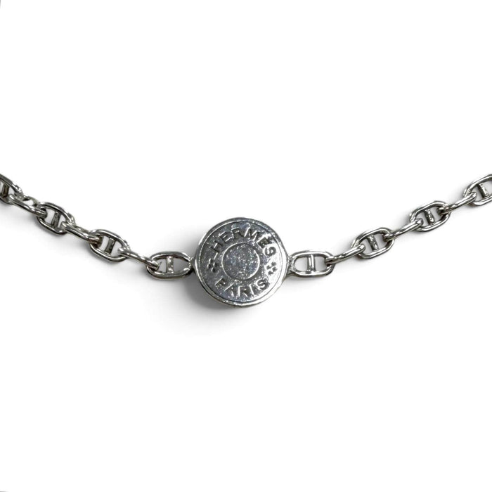 Hermès Chaîne d'Ancre Mini Sellier Sterling Silver Necklace – front view