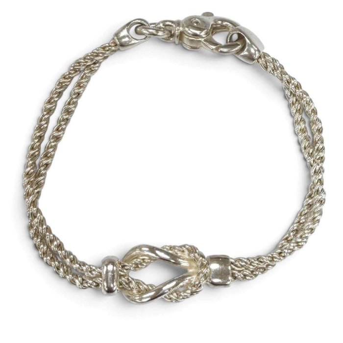 Tiffany & Co. Double Rope Center Knot Sterling Silver Bracelet – front view