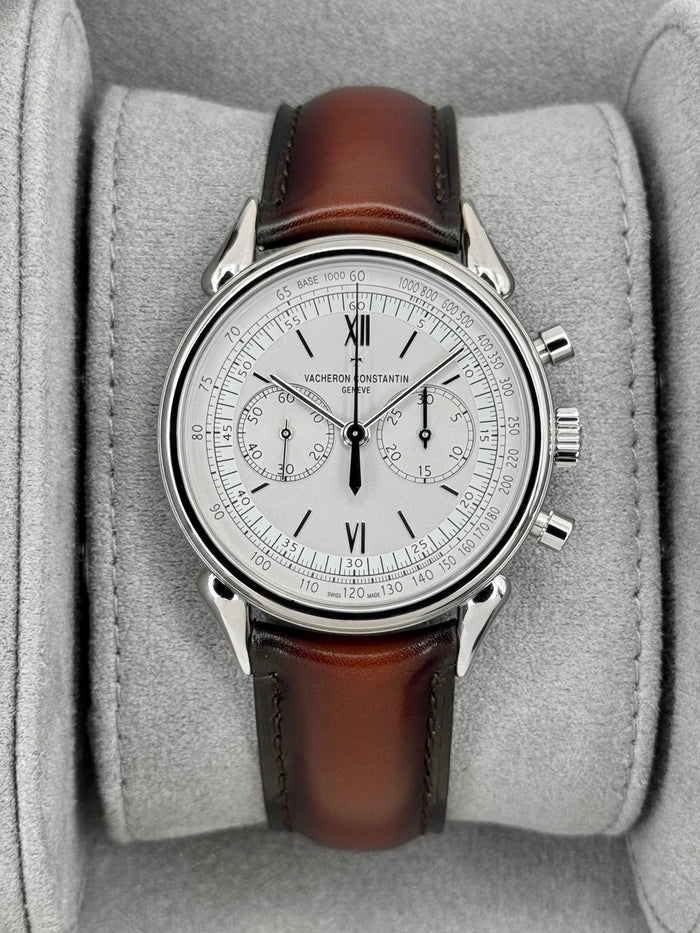 Vacheron Constantin Historiques Cornes de Vache 1955 38mm 5000H Stainless Steel Grey Dial – front view