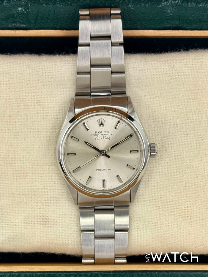 Rolex Air-King 34mm 5500 Stainless Steel Oyster Silver Dial – front view