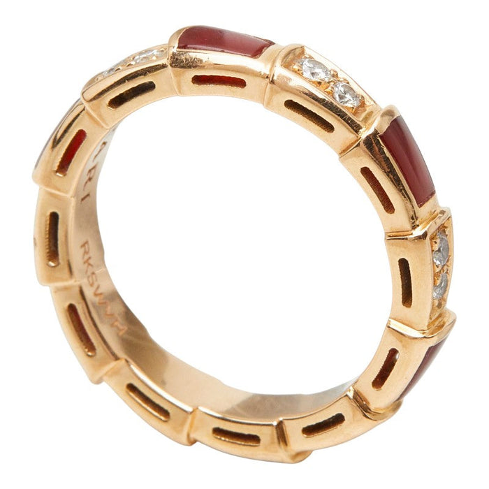 Bulgari Serpenti Viper 18K Rose Gold Ring – front view