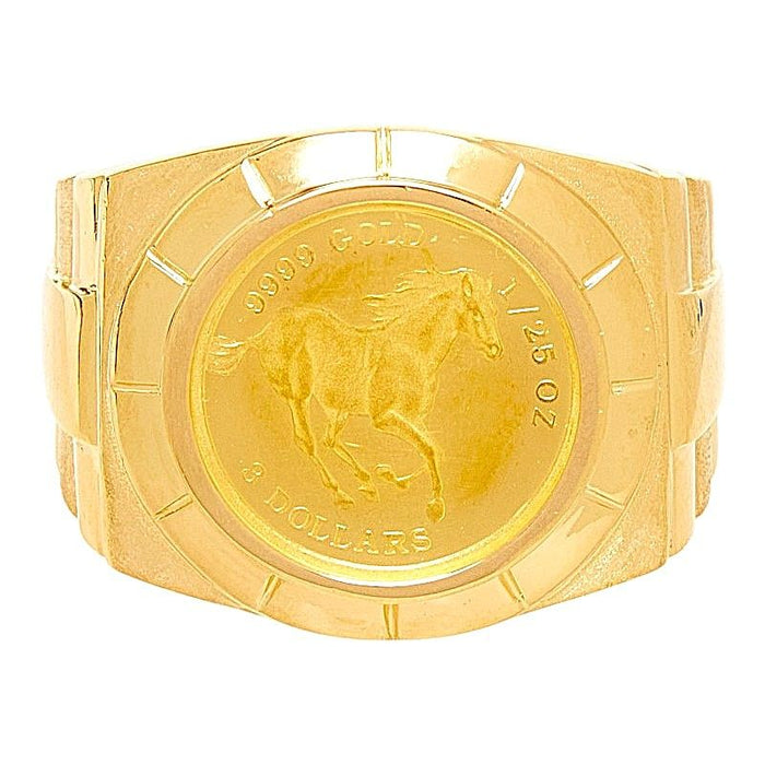 18K Yellow Gold Mosaic Ring – front view
