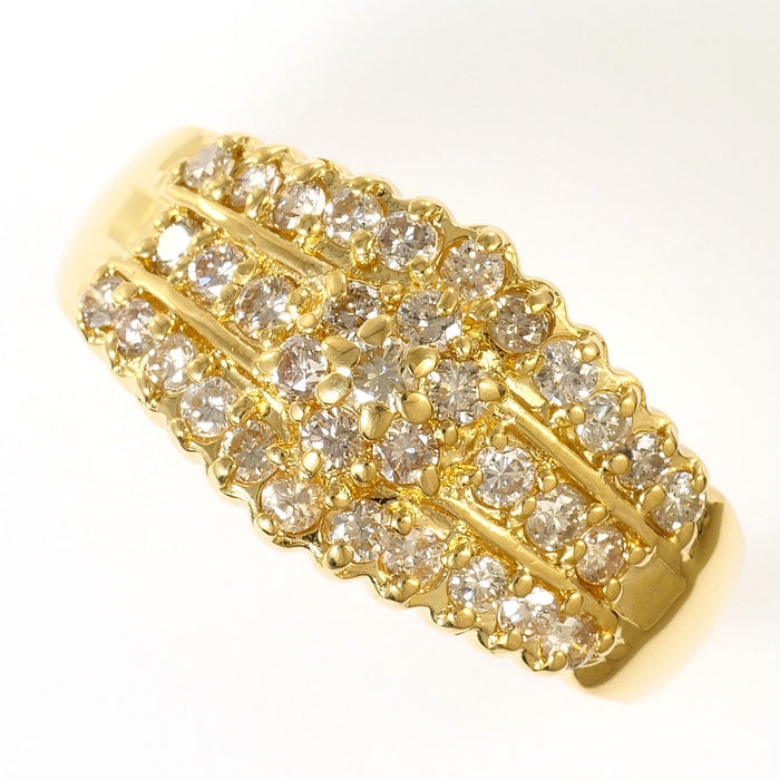 18K Yellow Gold Diamond Ring – front view