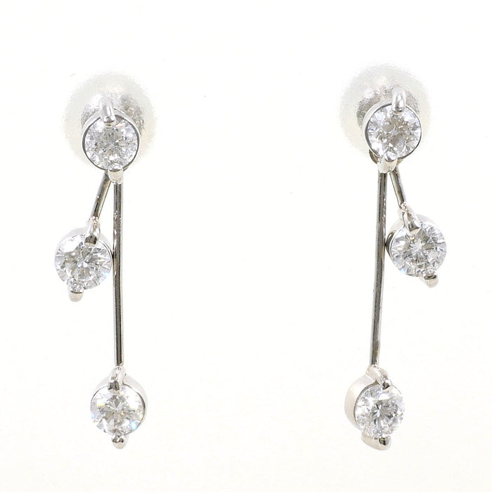 Platinum Diamond Earrings – front view