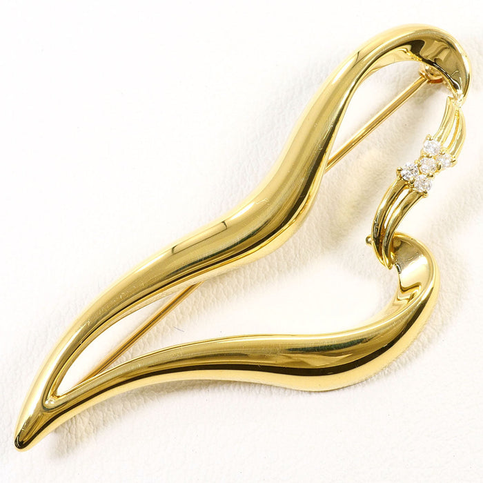 18K Yellow Gold Diamond Brooch – front view