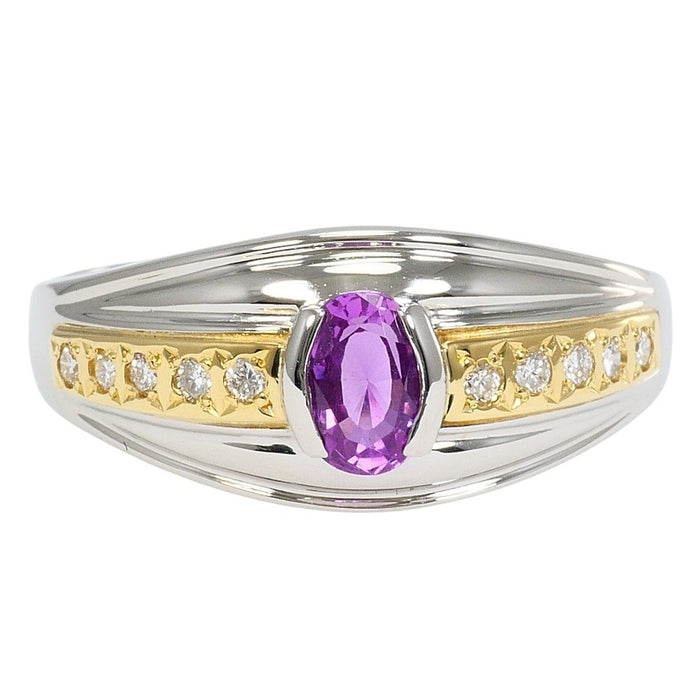 Platinum Diamond Sapphire Ring – front view