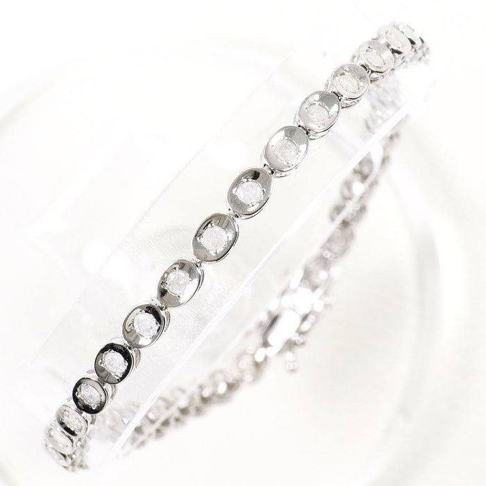 10K White Gold Diamond Bracelet – front view
