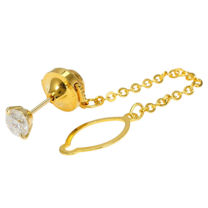 18K Yellow Gold Diamond Brooch – front view