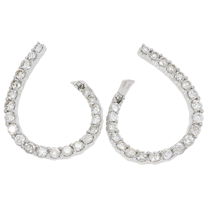 18K White Gold Diamond Earrings – front view