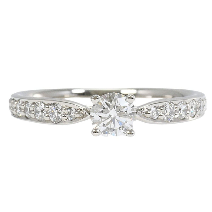 Tiffany & Co. Platinum Diamond Solitaire Ring – front view
