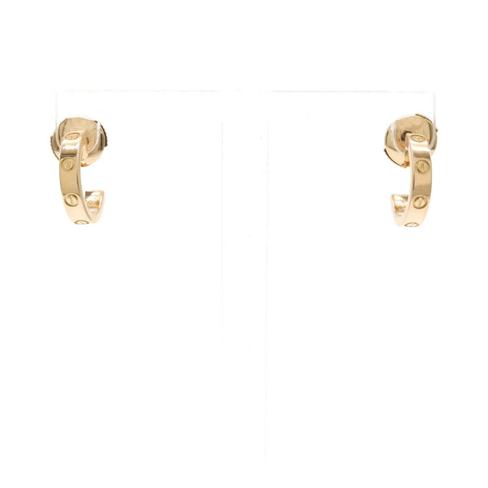 Cartier Love Mini Love 18K Rose Gold Earrings – front view