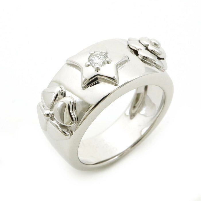 Chanel Three Symbol 18K White Gold Diamond Ring – front view