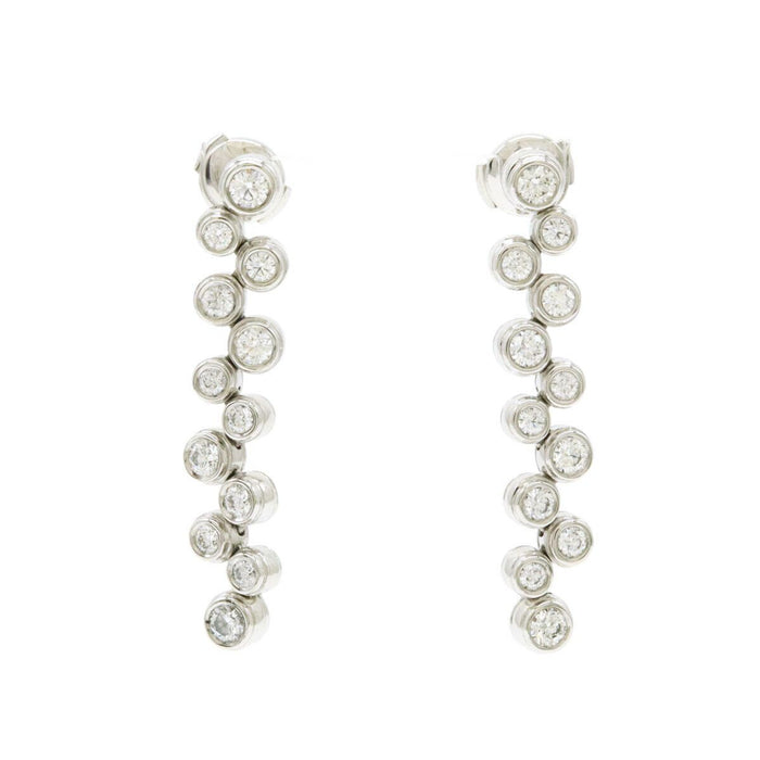 Tiffany & Co. Bubble Platinum Diamond Earrings – front view