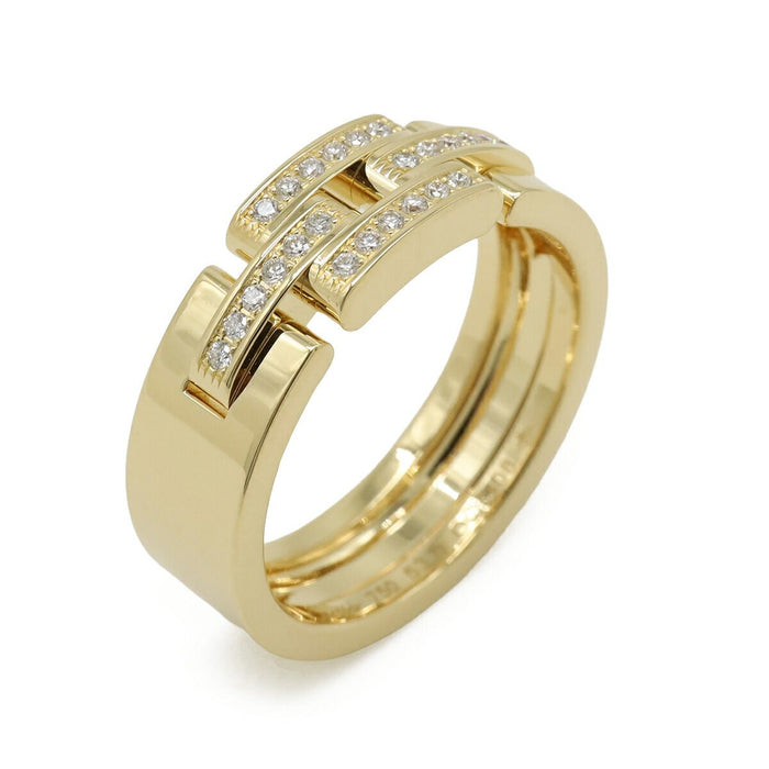 Cartier Maillon Panthere 18K Yellow Gold Diamond Ring – front view
