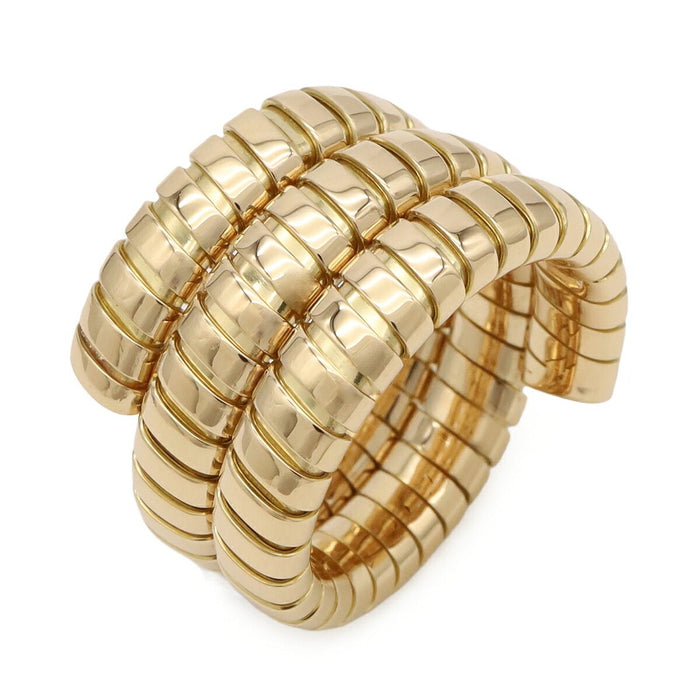 Bulgari Tubogas 18K Yellow Gold Ring – front view
