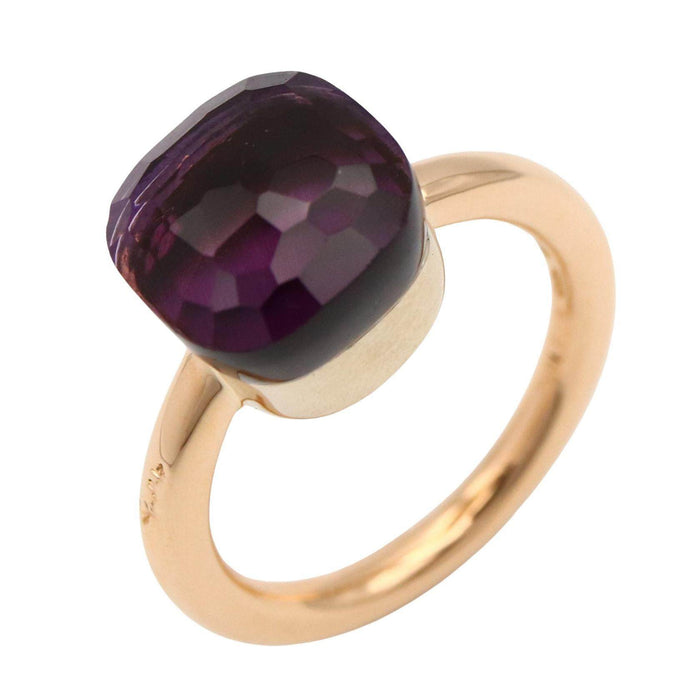 Pomellato Nudo 18K Yellow Gold Amethyst Ring – front view