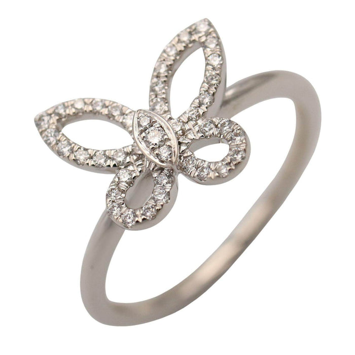 Graff Mini Butterfly 18K White Gold Diamond Ring – front view