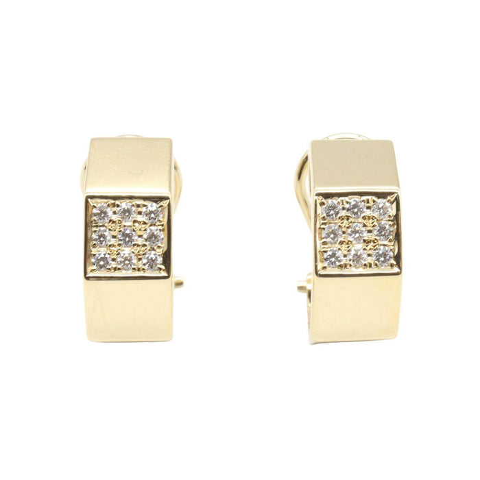 Tasaki 18K Yellow Gold Diamond Earrings – front view