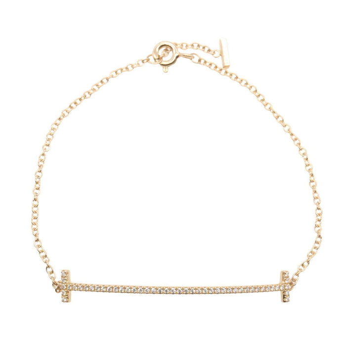 Tiffany & Co. T Smile 18K Rose Gold Diamond Bracelet – front view