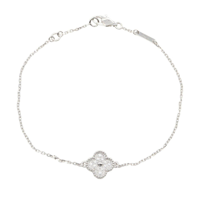 Van Cleef & Arpels Sweet Alhambra 18K White Gold Diamond Bracelet – front view