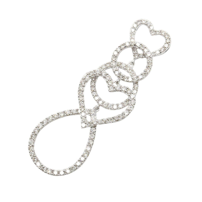 18K White Gold Diamond Pendant – front view