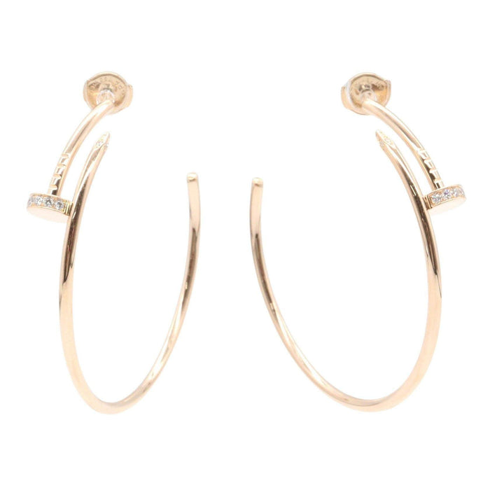 Cartier Juste Un Clou 18K Rose Gold Diamond Earrings – front view