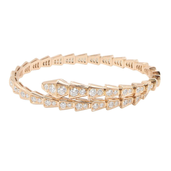 Bulgari Serpenti Viper 18K Rose Gold Diamond Bracelet – front view