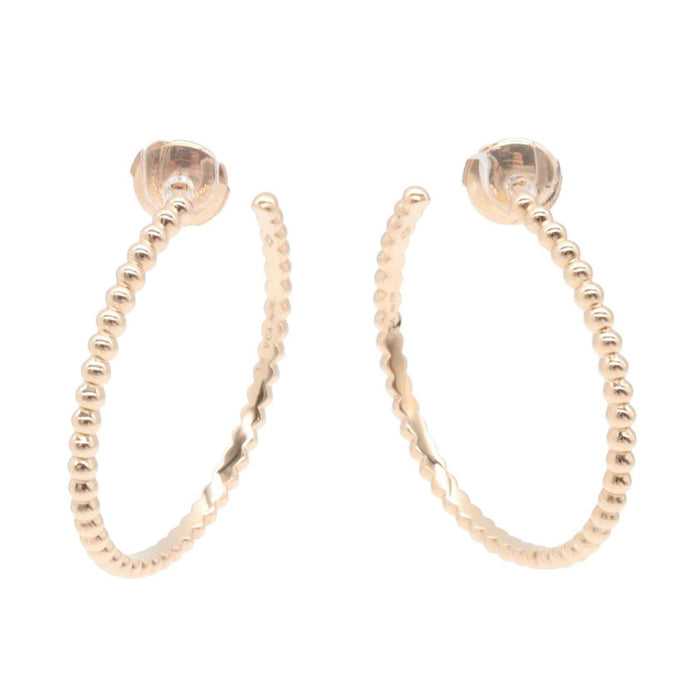 Van Cleef & Arpels Perlée 18K Rose Gold Pearl Hoop Earrings – front view