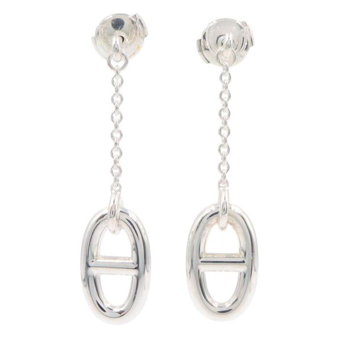 Hermès Chaîne d'Ancre Sterling Silver Earrings – front view