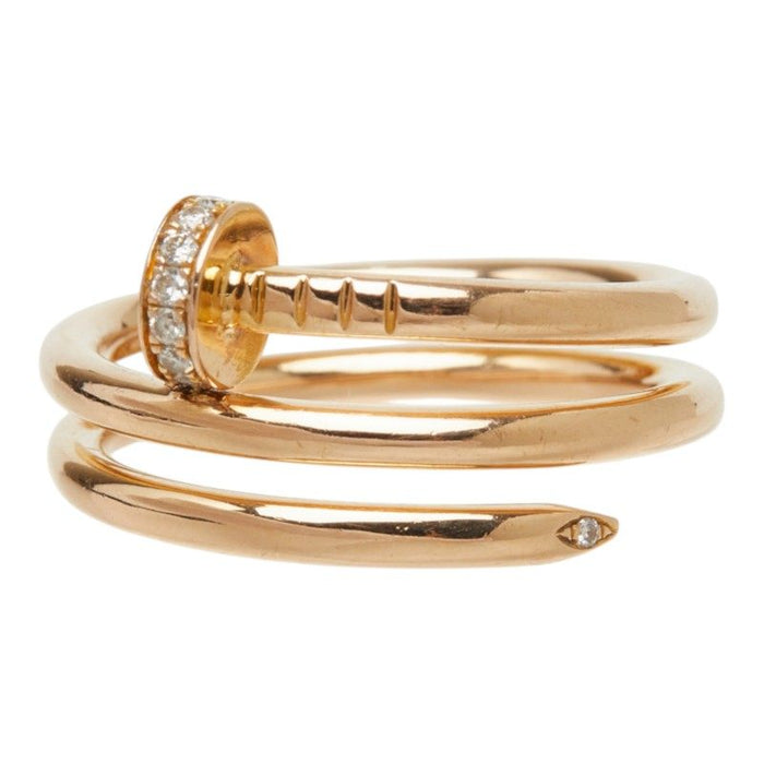 Cartier Juste Un Clou Double 18K Rose Gold Diamond Ring – front view