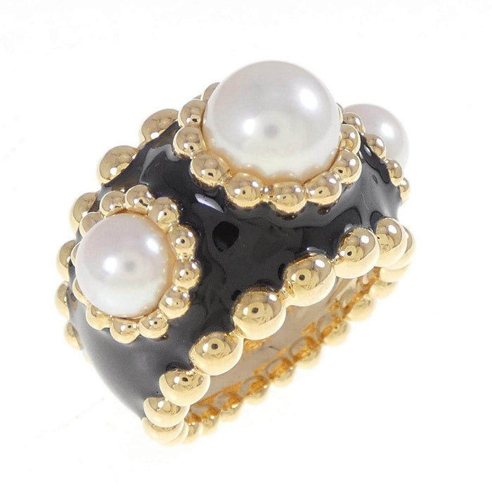 Chanel 18K Yellow Gold Akoya Pearl Ring – front view