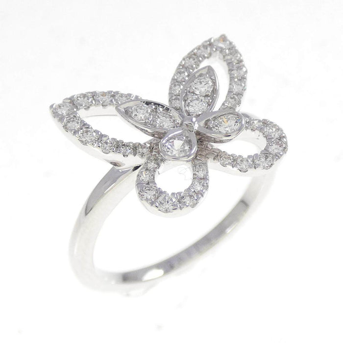 Graff Butterfly Silhouette Mini 18K White Gold Diamond Ring – front view