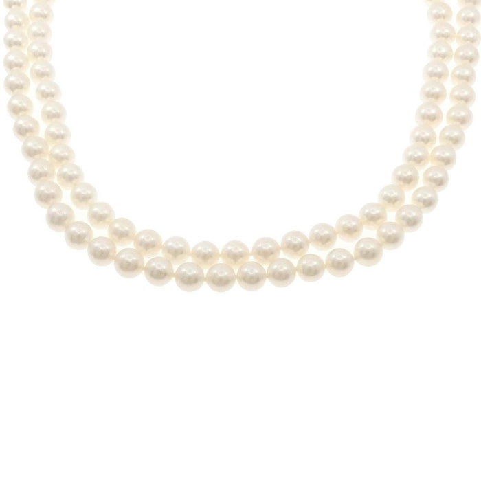 Tasaki Sterling Silver Akoya Pearl Long Necklace – front view
