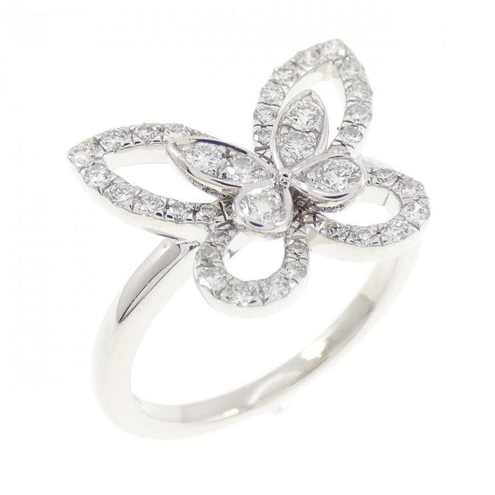 Graff Butterfly Silhouette Mini 18K White Gold Diamond Ring – front view