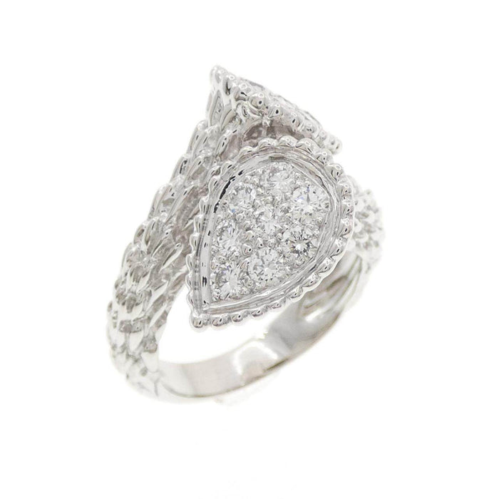 Boucheron Serpent Boheme Medium 18K White Gold Diamond Ring – front view
