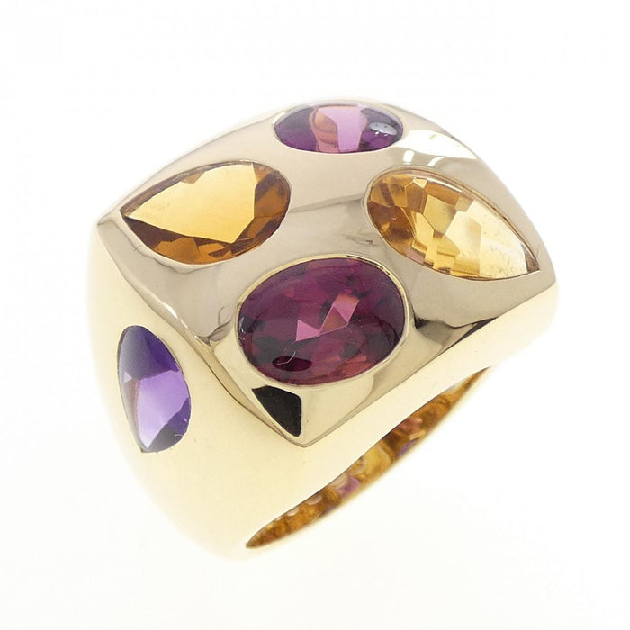 Chanel Color Stone 18K Yellow Gold Garnet Ring – front view