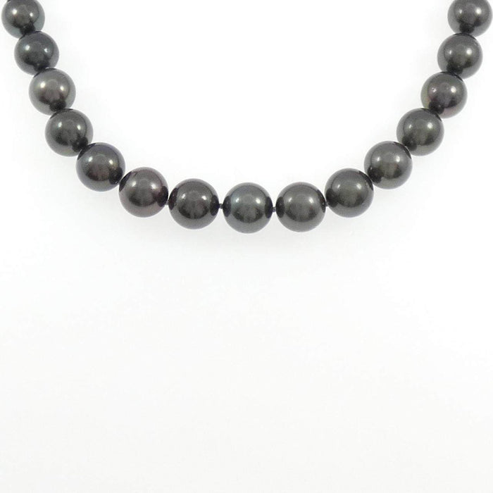 Tasaki Sterling Silver Black South Sea Pearl Necklace – front view