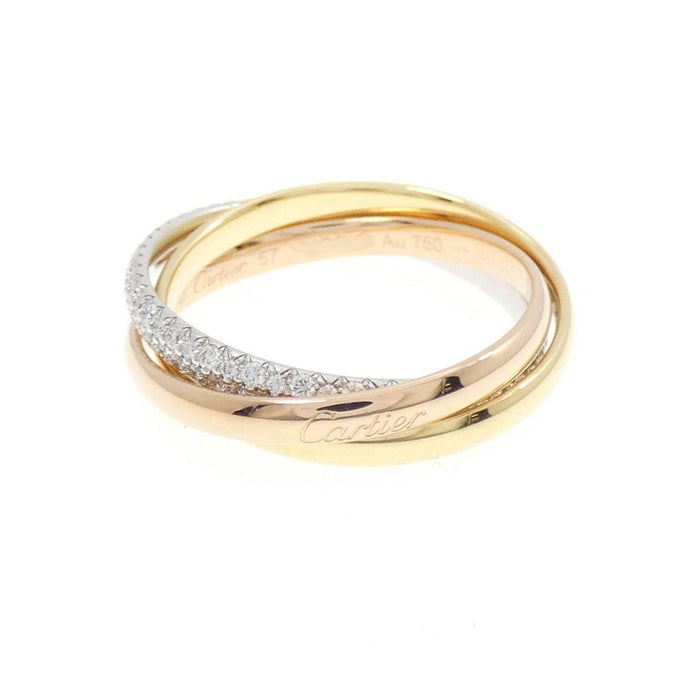 Cartier Trinity 18K Yellow Gold Diamond Ring – front view
