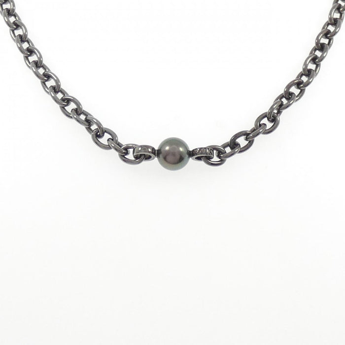Mikimoto Passionoir Sterling Silver Black South Sea Pearl Necklace – front view