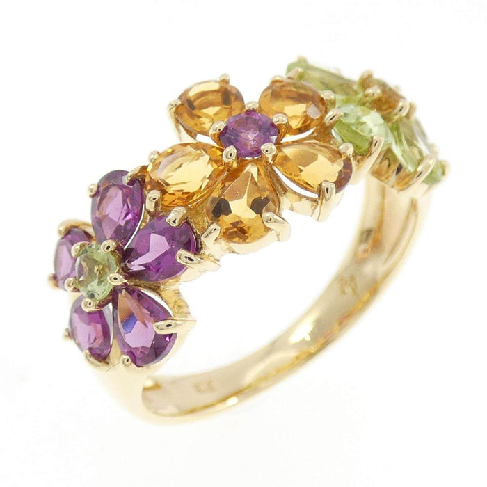 Ponte Vecchio Color Stone 18K Yellow Gold Peridot Ring – front view