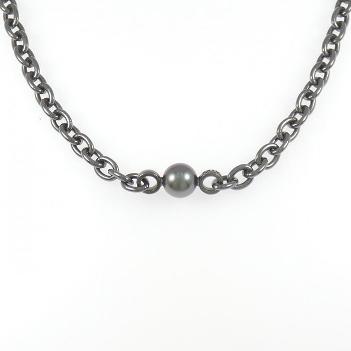 Mikimoto Passionoir Sterling Silver Necklace – front view
