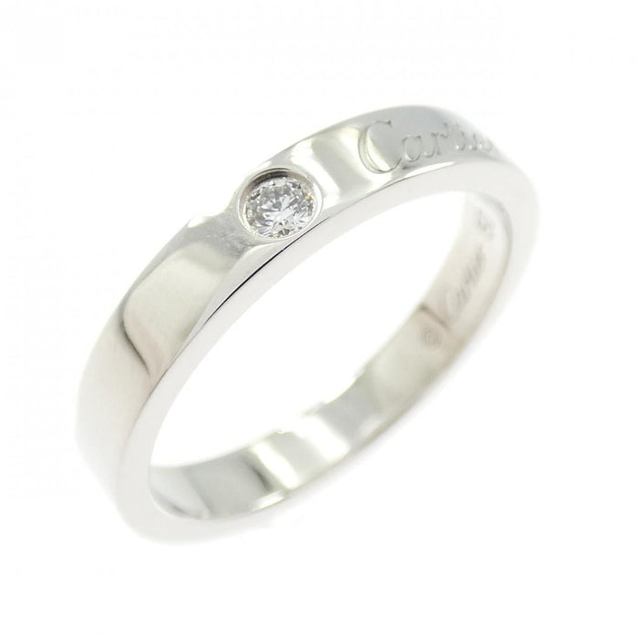 Cartier 1P Platinum Diamond Wedding Ring – front view