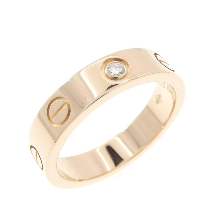 Cartier Mini Love 18K Rose Gold Diamond Ring – front view