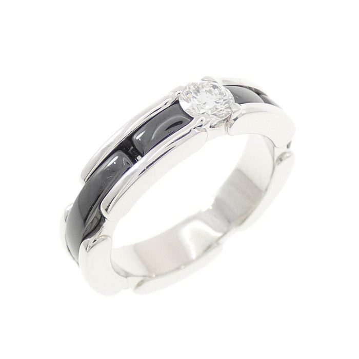 Chanel Ultra Collection Ceramic 18K White Gold Diamond Ring – front view