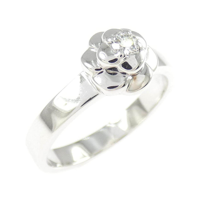 Chanel Camelia 18K White Gold Diamond Ring – front view